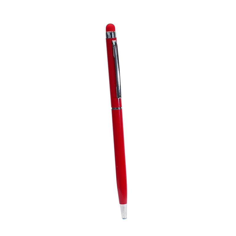 Metal Slim Pen - Red Color With Sliver Plated Clip & Tip